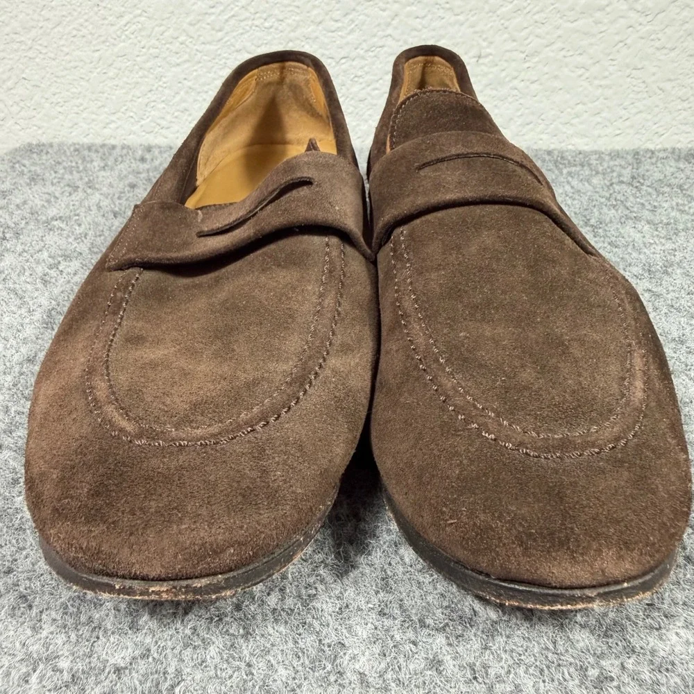Hawes & Curtis Penny Loafer Mens Size 9 Brown Suede Leather Sole GUC